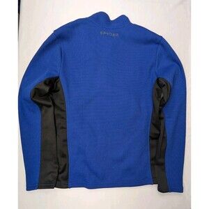 Spyder Fleece Jacket 1/4 Zip Blue/Black Performance Long Sleeve Mens Size Small